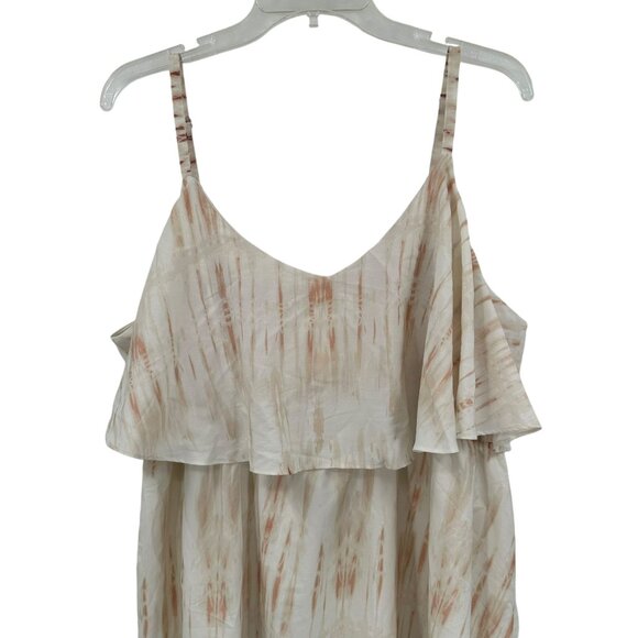 Motherhood Maternity 1X Tie Dye Maxi Dress White Red Layered Party Casual Long - Picture 3 of 9